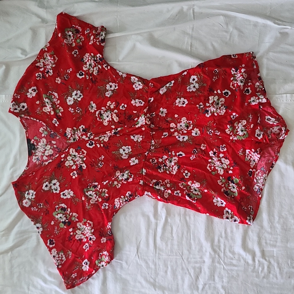Red Floral Women’s Shorts Romper